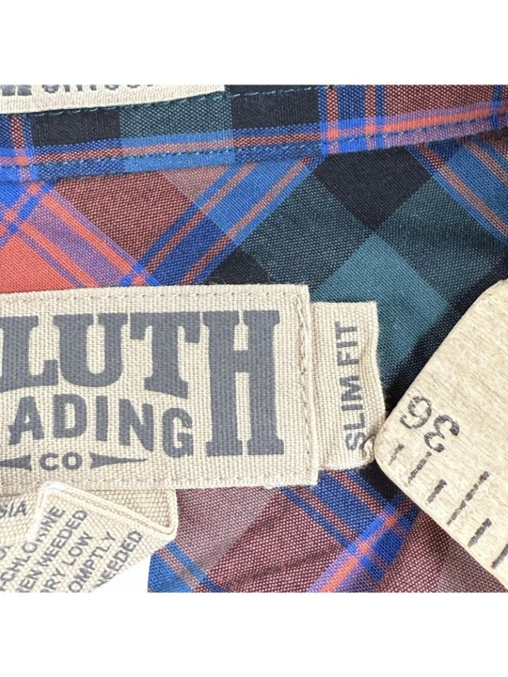 Duluth Trading Shirt Mens Large Green Pink Plaid Button Up Long Sleeve Untucked - Picture 5 of 16